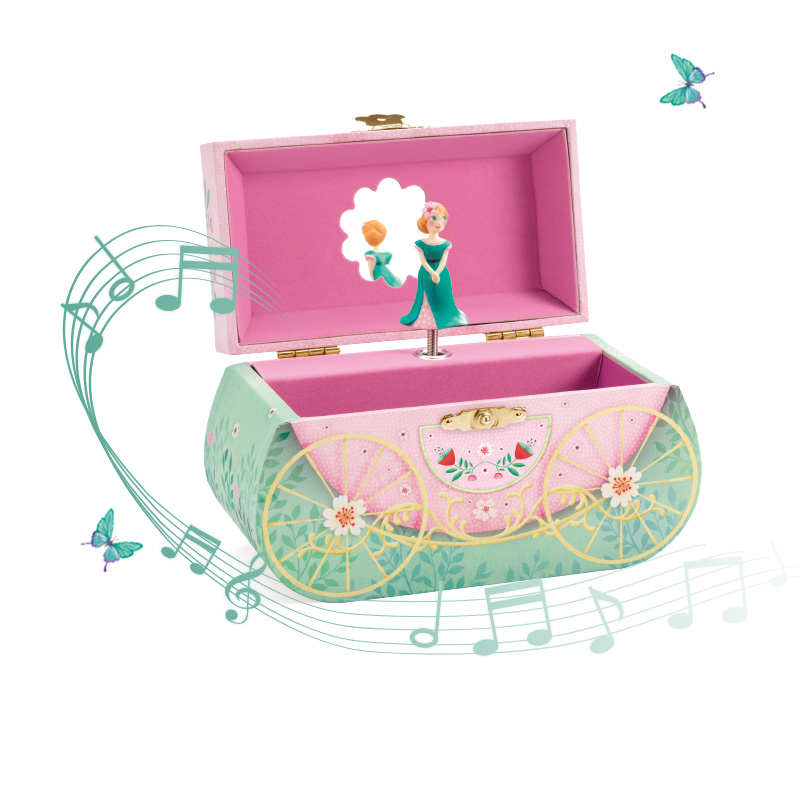 djeco儿童音乐盒八音盒木质旋转跳舞芭蕾公主生日送礼物玩具女孩