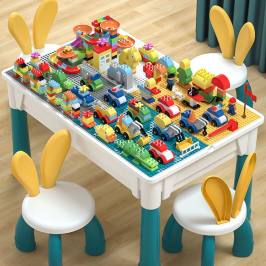 儿童积木玩具大颗粒积木桌多功能男孩女孩子拼装益智动脑宝宝礼物